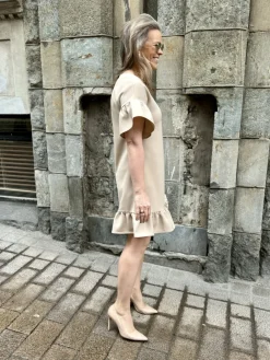 DW Cecilia fyrrymekko; beige