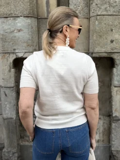 Everlotta lyhythihainen neule; tofun valkoinen