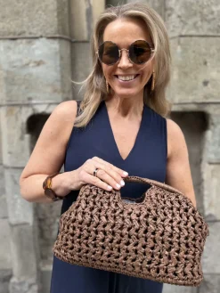 Iso Birgit koriclutch; suklaanruskea