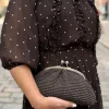 Koripussukka hopealla lukolla; tummanruskea