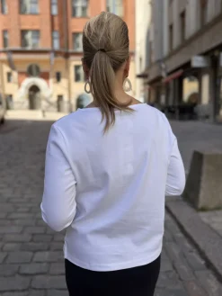 Nela 3/4 hihainen paita; vitivalkoinen