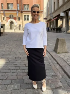 Nela 3/4 hihainen paita; vitivalkoinen